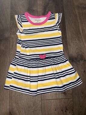 healthtex Nautical Stripe Dress in Yellow, Navy & Pink
